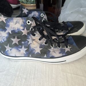 Star Pattern High-Top Converse Sneakers